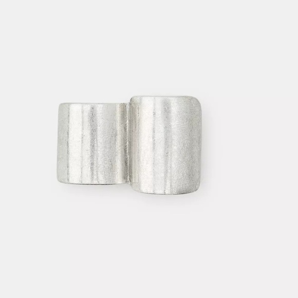 ZARA Double Metal Ring, Silver-tone M - Picture 4 of 7